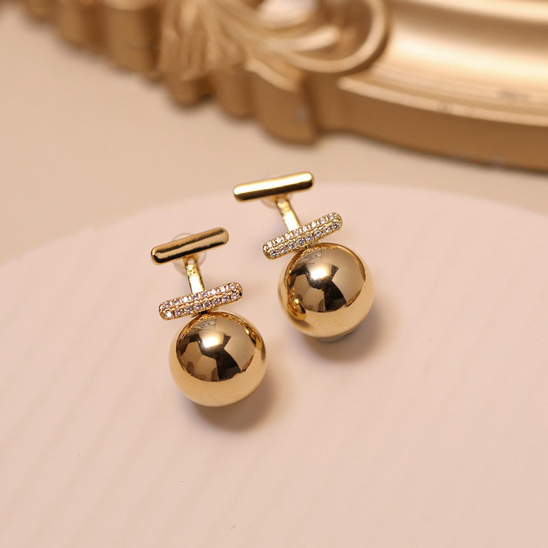 Wholesale Front And Back Wearing Earrings French Light Luxury 925 Silver Pin Earrings