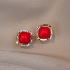 Wholesale Pearl Earrings Sterling Silver Red French Earrings