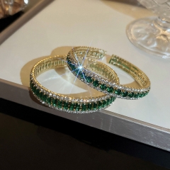 Wholesale Jewelry Trendy Diamond-encrusted Zirconia Opening Bracelet Korean Retro Fashion