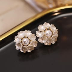 Earrings Sterling Silver Fashion Shell Flower Earrings Pearl Supplier