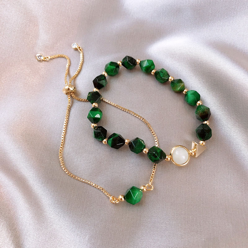 Light Luxury Green Gemstone Korean Simple Personality Bracelet 2 Sets Supplier