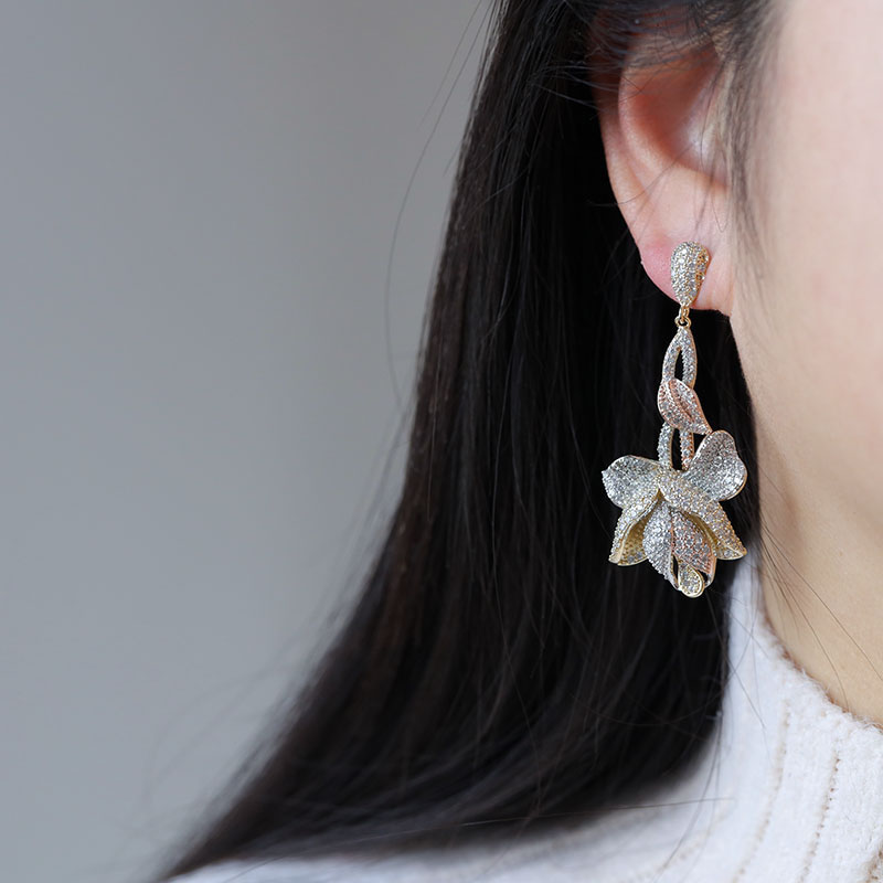 925 Silver Pin With Diamond Tulip Earrings Fashion Earrings Supplier
