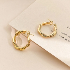 925 Silver Pins Twisted Arc Twist Korean Simple Earrings Fashion Supplier