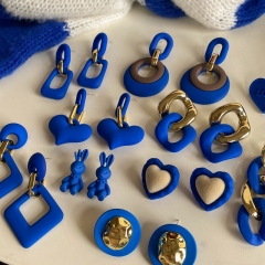 Wholesale Klein Blue Earrings Vintage Trend Niche Personality Design Earrings