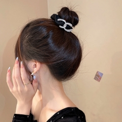 Wholesale Jewelry Korean Diamond Encrusted Letters Large Intestine Hair Ring Minimalist Metal Minimalist Head Rope