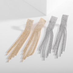 Light Luxury Long Zircon Claw Chain Tassel Earrings Distributor