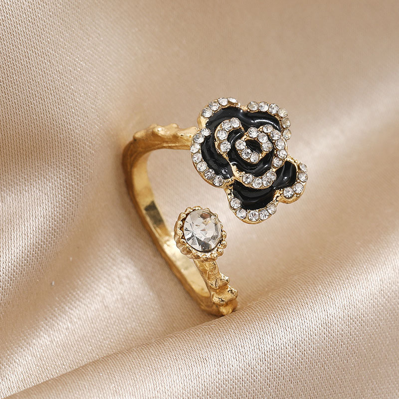 Korean Fashion With Diamonds Peony Flower-shaped Ring Radiant Creative Open Joint Ring Distributor