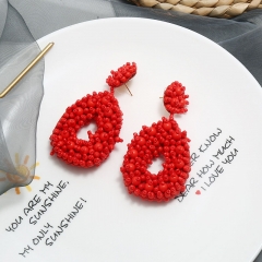 Vintage Bohemian Ethnic Long Rice Bead Tassel Earrings Distributor