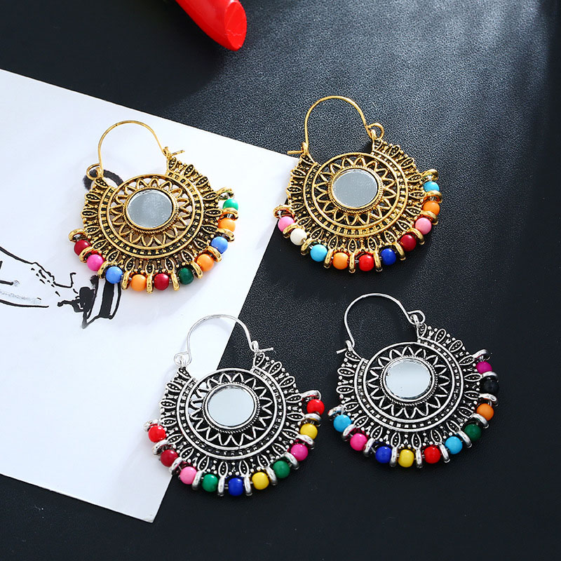 Bohemian Round Earrings Indian Vintage Personality Color Distributor