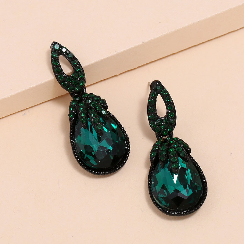 Vintage Bohemian Dark Green Earrings Drop Earrings Distributor