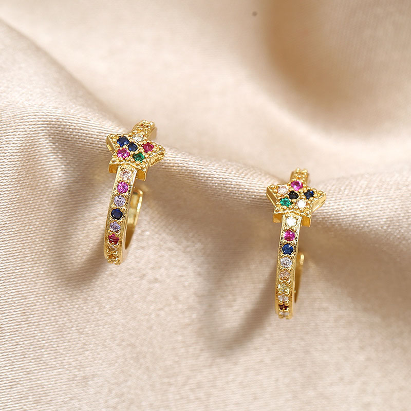 Zircon Japanese And Korean Personality Vintage Fashion Bohemian Crystal Flower Earrings Distributor