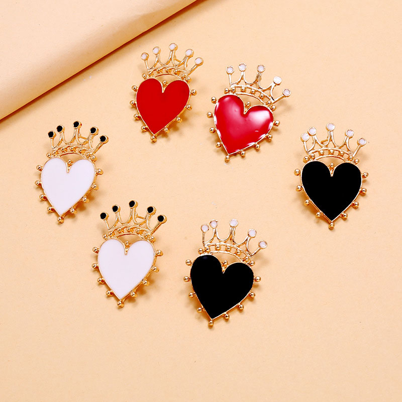 Fashion Heart-shaped Crown Simple Vintage Bohemian Oil Drip Earrings Manufacturer