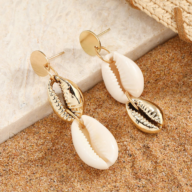 Bohemian Gold Shell Earrings Alloy Shell Earrings Manufacturer