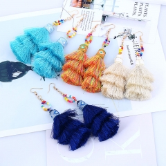 Bohemian Ethnic Fashion Vintage Long Multi-layered Tassel Earrings Manufacturer