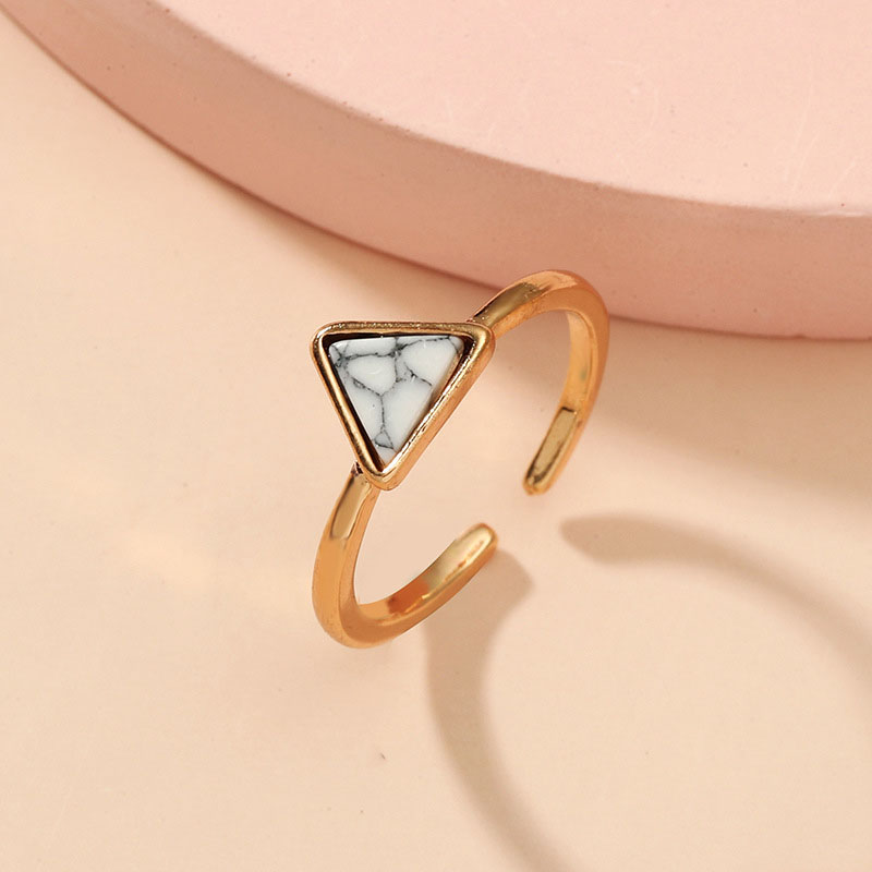 Simple Retro Opening Adjustable Fashion Turquoise Ethnic Bohemian Triangle Foot Ring Manufacturer