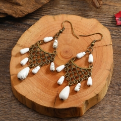 Bohemian Alloy Fish Scale Vintage Court Drip Oil Ethnic Earrings Manufacturer