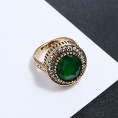 Antique Gold With Diamond Oval Crystal Fashion Vintage Bohemian Ring Distributor