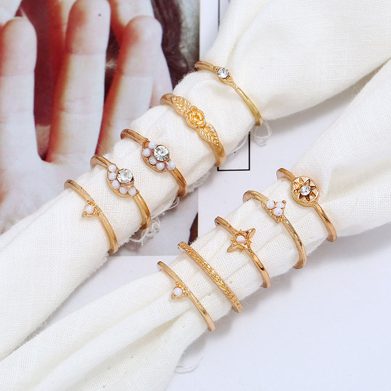 Retro Bohemian Personality 10-piece Set Of Joint Rings Distributor