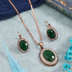 Fashion Vintage Bohemian Ethnic Creative Diamond-set Necklace Earrings Set Manufacturer