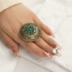 Adjustable Vintage Fashion Bohemian Ethnic Exaggerated Round Ring Manufacturer