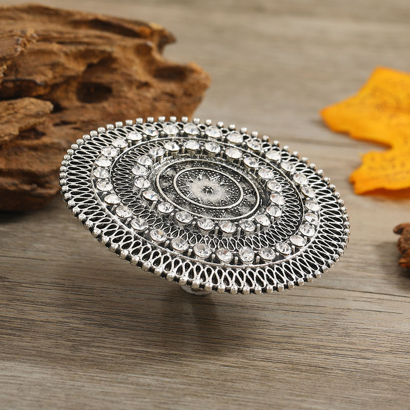 Simple Opening Round Diamond-set Bohemian Indian Fashion Vintage Ethnic Exaggerated Ring Manufacturer