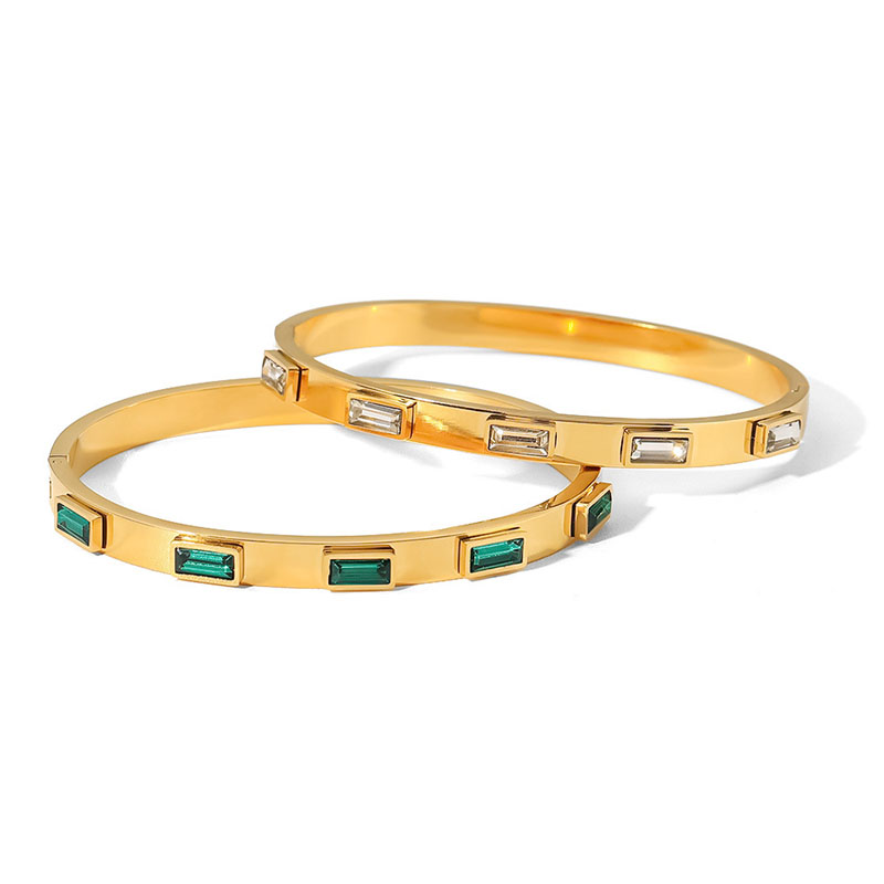 Wholesale Titanium Fashion Stainless Steel Zircon Inlay Vintage Bracelet