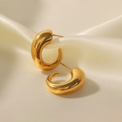 Wholesale Jewelry 18k Gold Irregular Fashion Simple Stacking Senior Sense Earrings C-shaped Earrings