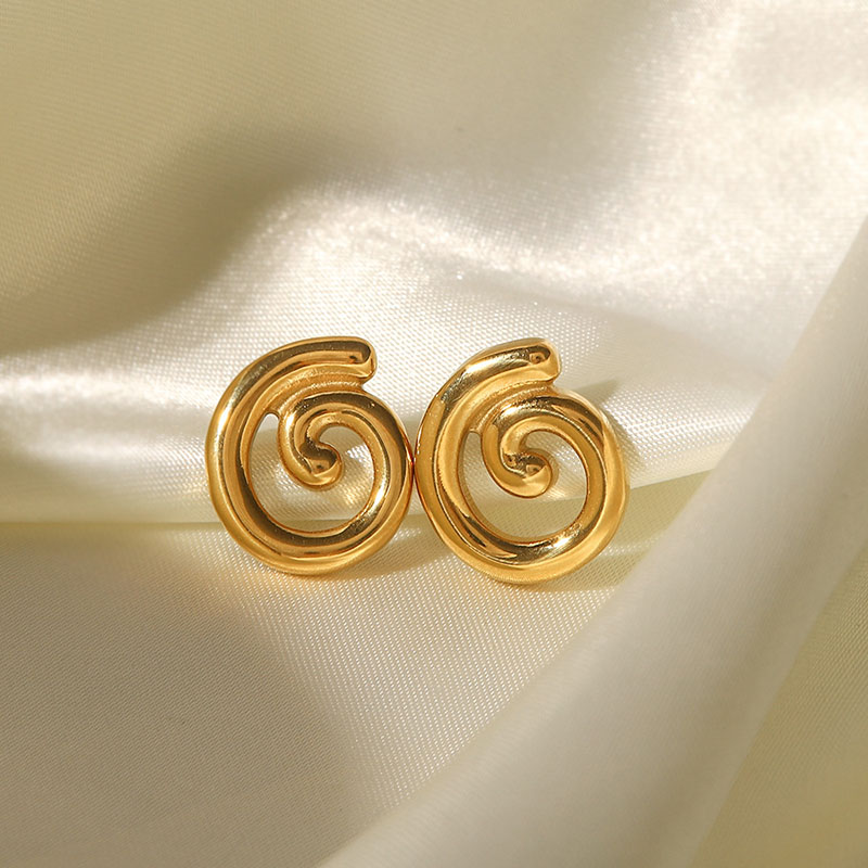 Wholesale Titanium Steel 18k Gold Stainless Steel Irregular Earrings