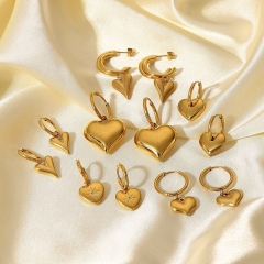 Stainless Steel Love 14k Gold Heart Pendant Earrings Fashion Manufacturer