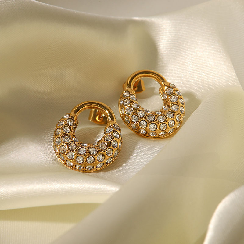 Wholesale French Style Diamond Set Temperament Niche Earrings