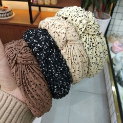Wholesale Jewelry Japanese And Korean Fashion Small Spotted Wide Edge Knotted Fabric Headband