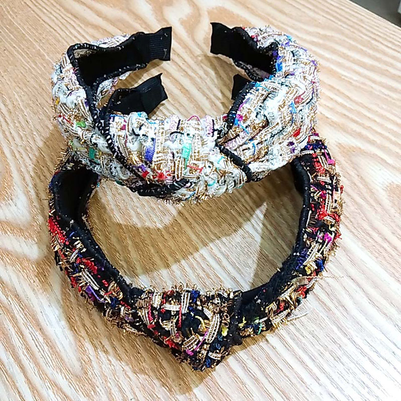 Wholesale Jewelry Korean Wide Side Knotted Fabric Fashion Headband