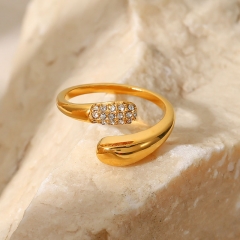 Wholesale Jewelry Micro-encrusted Zirconia Geometric Opening Ring