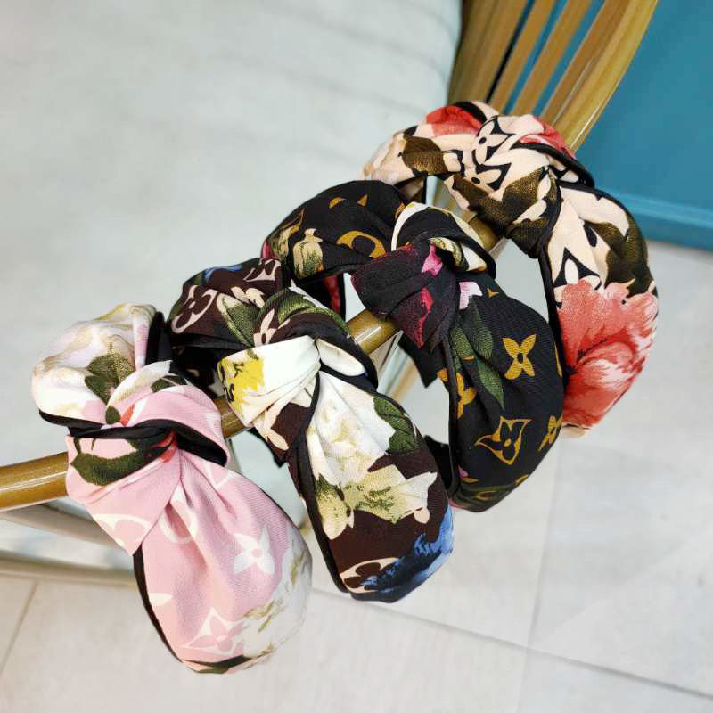 Wholesale Jewelry Japanese And Korean Wide Edge Fabric Knotted Retro Fashion Print Headband