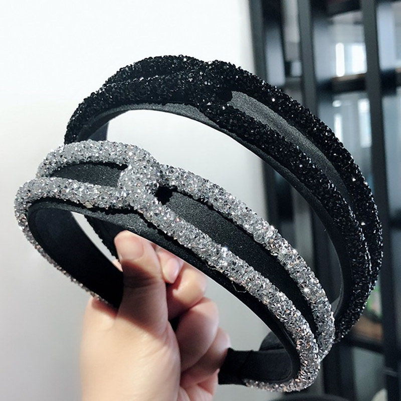 Wholesale Jewelry Fashion Korean Version Of The Crystal Pressed Hair Headband With Diamonds Cross