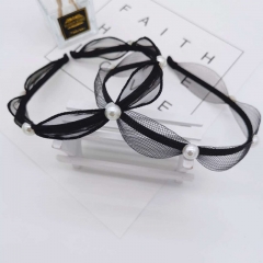 Wholesale Jewelry Korean Pearl Lace Organza Fashion Hair Bands