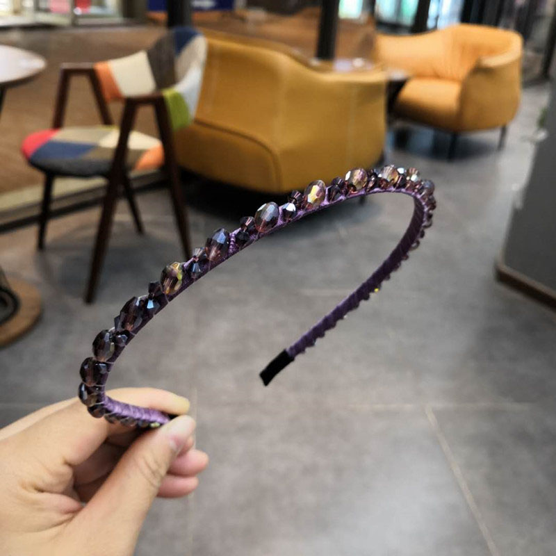 Wholesale Jewelry Crystal Korean Version Of Winding Beads Fine Edge Hair Band