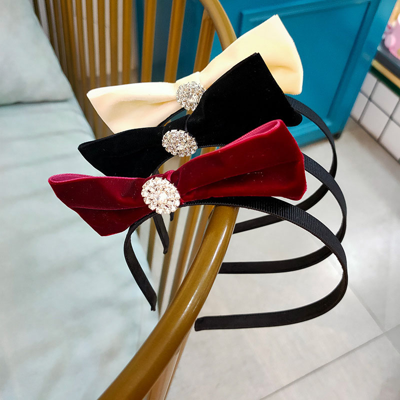 Wholesale Jewelry Korean Version Of The Large Bow Hair Band Fabric Fine Side Pearl Sweet And Lovely