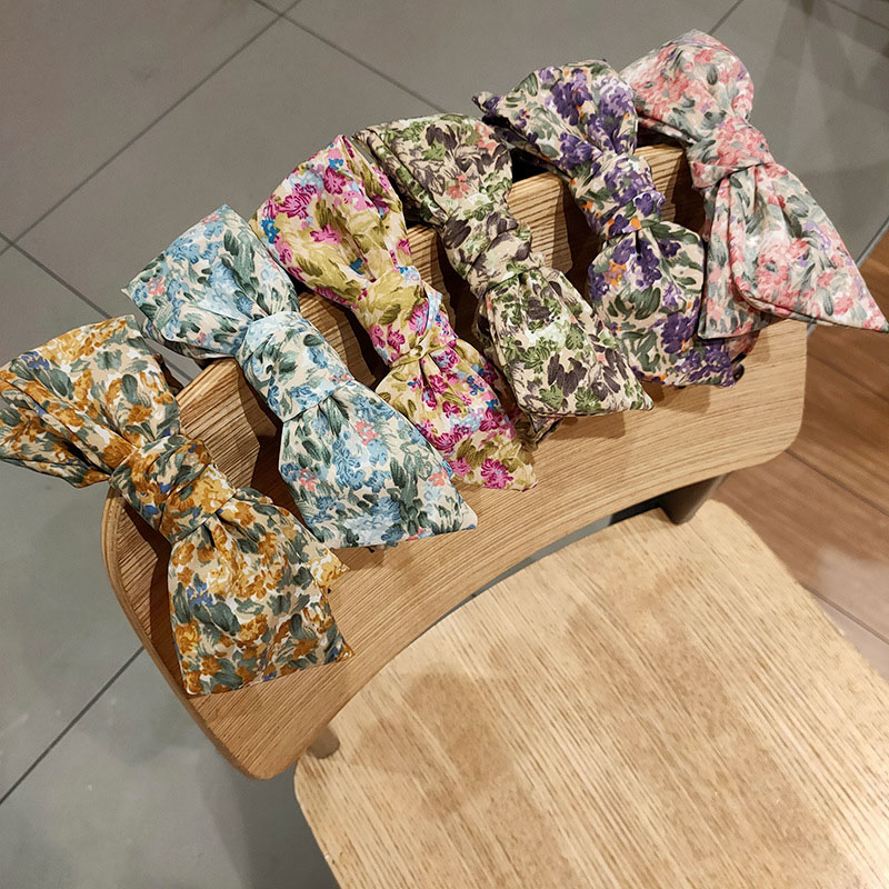 Wholesale Jewelry Bow Hair Band Korean Version Of Fashion Fabric Printing