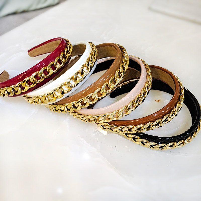 Wholesale Jewelry Chain Pu Leather Vintage Temperament Fashion Hair Bands