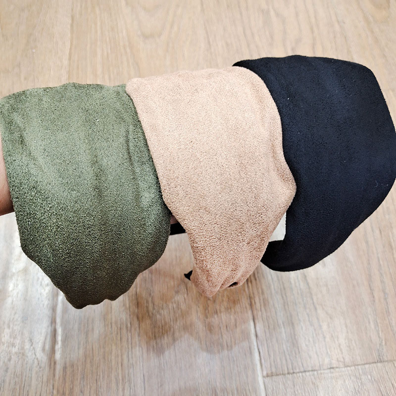Wholesale Jewelry Korean Suede Flat Wide Edge Solid Color Simple Headband