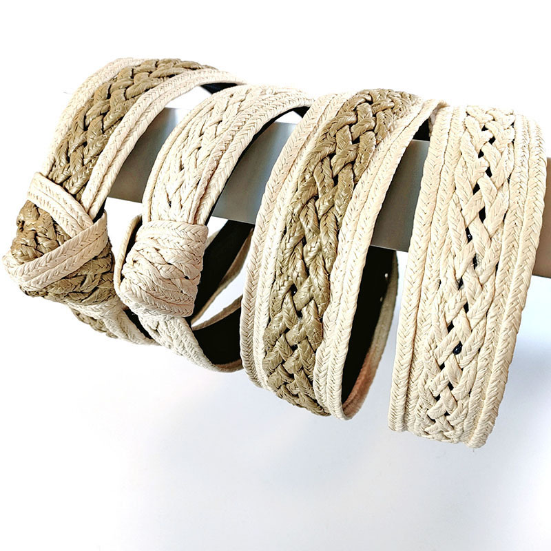 Fashion Linen Braided Personality Hair Card Straw Mat Hair Band Distributor