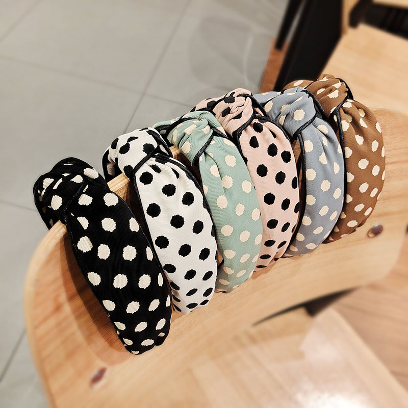 Fabric Striped Korean Wide Edge Polka Dot Headband Hand Knotted Distributor