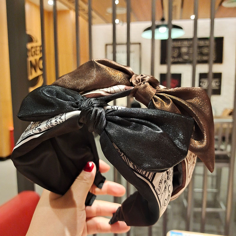 Wholesale Jewelry Korean Hair Band Printing Large Bow Simple Bow Headband