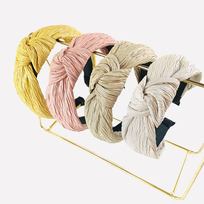 Fashion Pleated Fabric Middle Knot Hair Card Headband Distributor