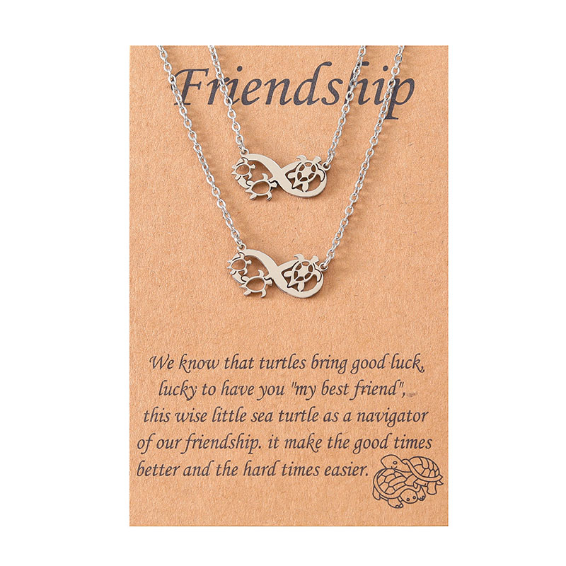 Personalized Stainless Steel Octagonal Hollow Turtle Necklace Friendship Collarbone Chain Vendors