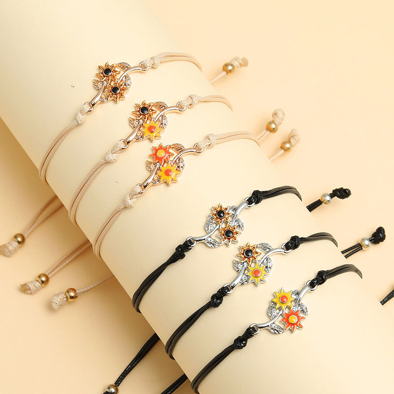 Wholesale Double Sunflower Twig Hand-knitted Bracelet Bracelet