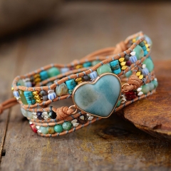 Love Mixed Stone Cowhide Braided Bohemian Friendship Bracelet	 Manufacturer