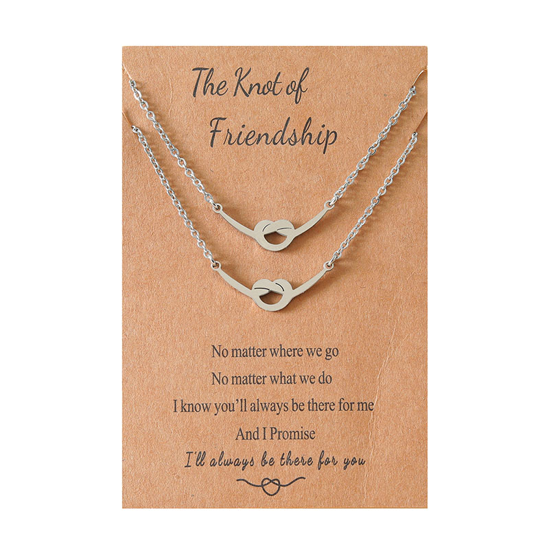 Heart-shaped Friendship Card Long Love Clasp Handmade Clavicle Necklace Vendors