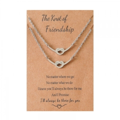 Heart-shaped Friendship Card Long Love Clasp Handmade Clavicle Necklace Vendors